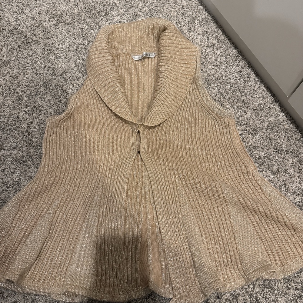Women's Tan Sleeveless Sweater Vest